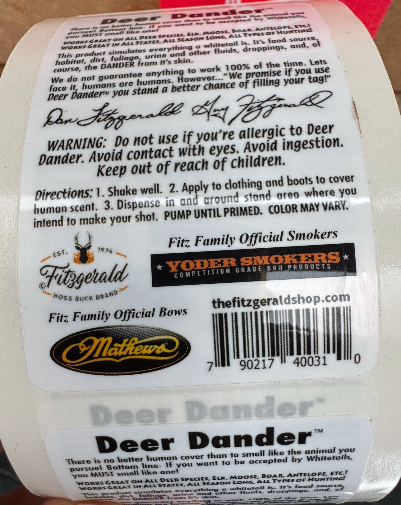 Fitzgerald Deer Dander Best PREMIUM Deer Cover Scent Period