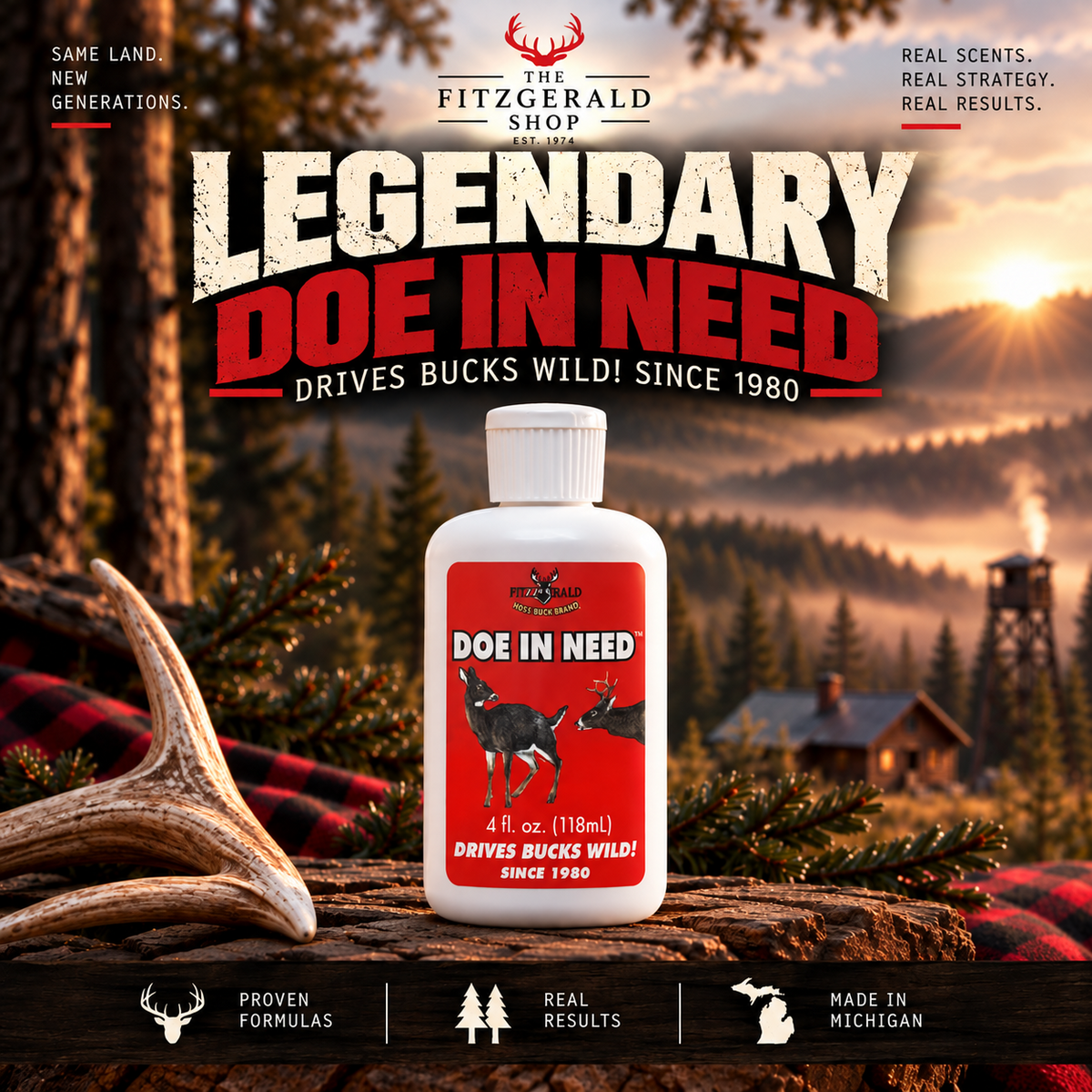 Fitzgerald Doe in Need Rutting Doe Lure Since 1980