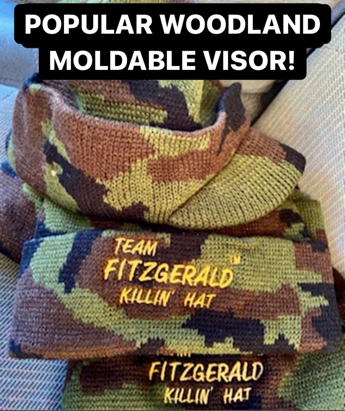 WOODLAND CAMO KILLIN HAT MOLDABLE VISOR WARM POPULAR