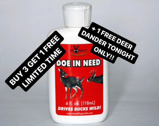 Fitzgerald Doe in Need BUY 3 GET 1 FREE Rutting ESTRUS Doe Lure + 1 Deer Dander Deal!