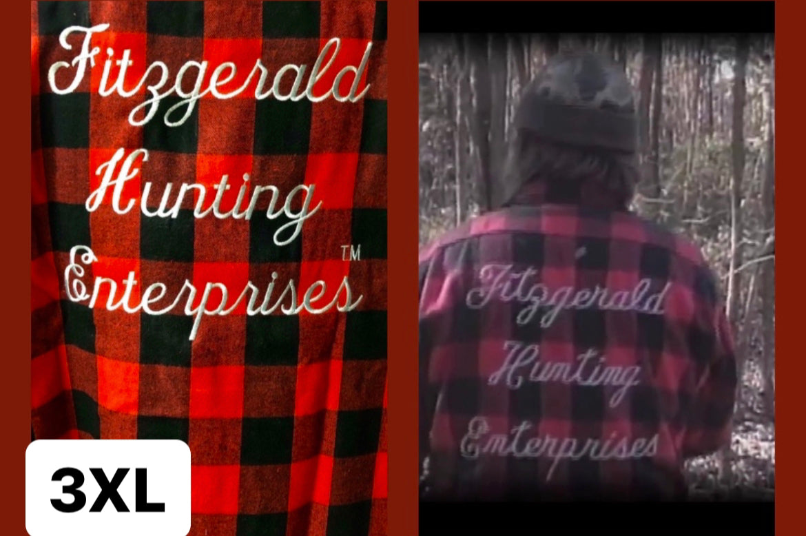3XL - FITZGERALD SIGNATURE RETRO RED BLACK PLAID FLANNEL BACK FOR HOLIDAYS!