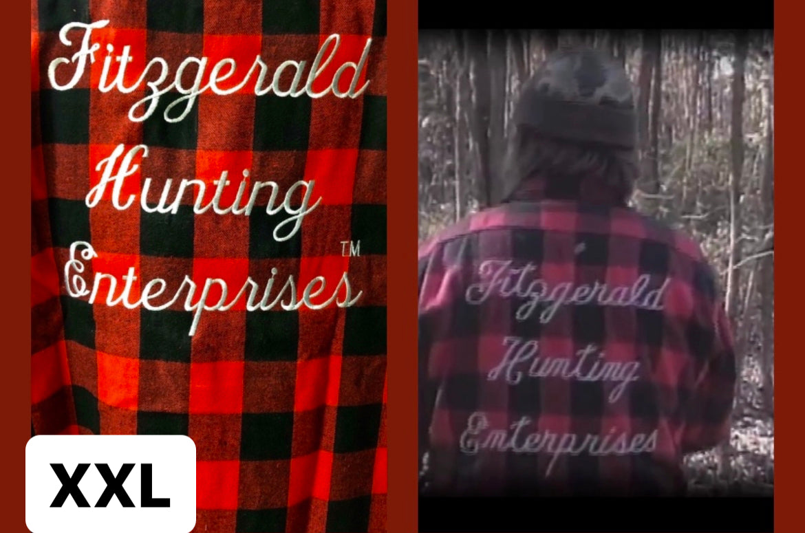 XXL - FITZGERALD SIGNATURE RETRO RED BLACK PLAID FLANNEL BACK FOR HOLIDAYS!