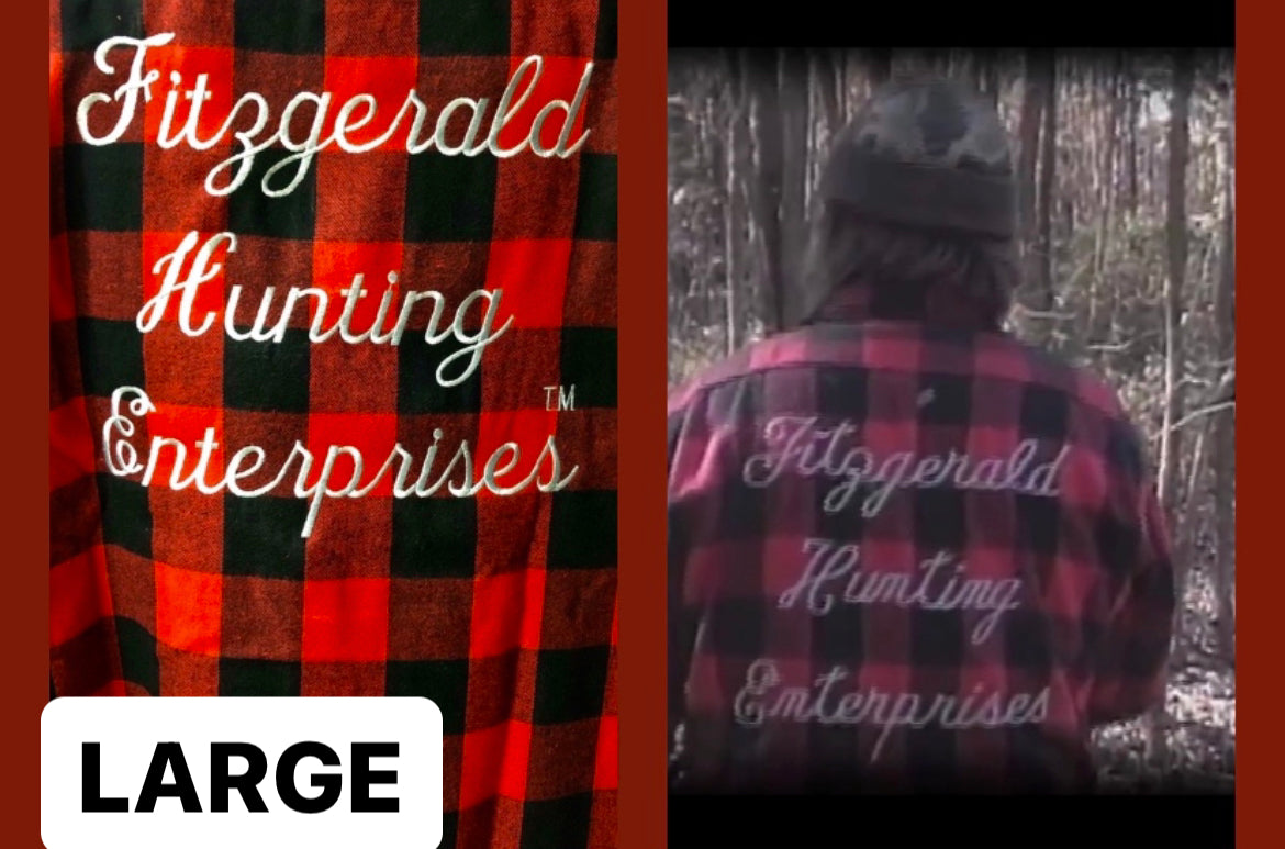 LARGE - FITZGERALD SIGNATURE RETRO RED BLACK PLAID FLANNEL BACK FOR HOLIDAYS & FALL/WINTER!