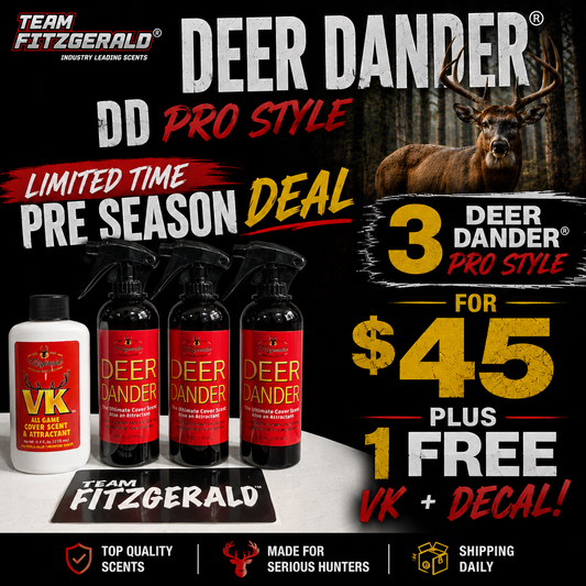 A DEER DANDER 3 FOR $45 PLUS 1 FREE VK and DECAL! DD PRO Style bottles DEAL LIMITED TIME!