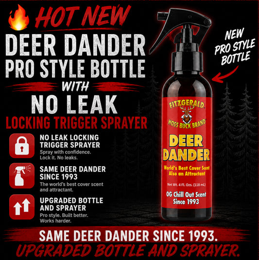 A Deer Dander Locking Trigger Sprayer PREMIUM SCENT BOTTLE 4oz Spray