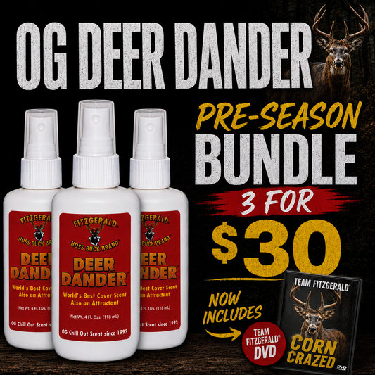 A DEER DANDER 3 FOR $30 SPECIAL BEST DEER SCENT WORKS FOR ALL NORTHERN AND SOUTHERN STATES ALL URINE BAN STATES TOO - LIMITED TIME ONLY!