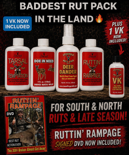 A BADDEST FITZ EARLY SEASON & PRE-RUT & RUT & LATE SEASON BUCK SCENT PACKAGE EVER - 1 VK TOO!
