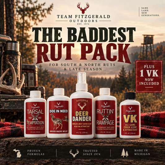 A BADDEST FITZ EARLY SEASON & PRE-RUT & RUT & LATE SEASON BUCK SCENT PACKAGE EVER - 1 VK TOO!