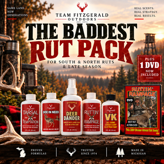 A BADDEST FITZ EARLY SEASON & PRE-RUT & RUT & LATE SEASON BUCK SCENT PACKAGE EVER + FREE SHIPPING!