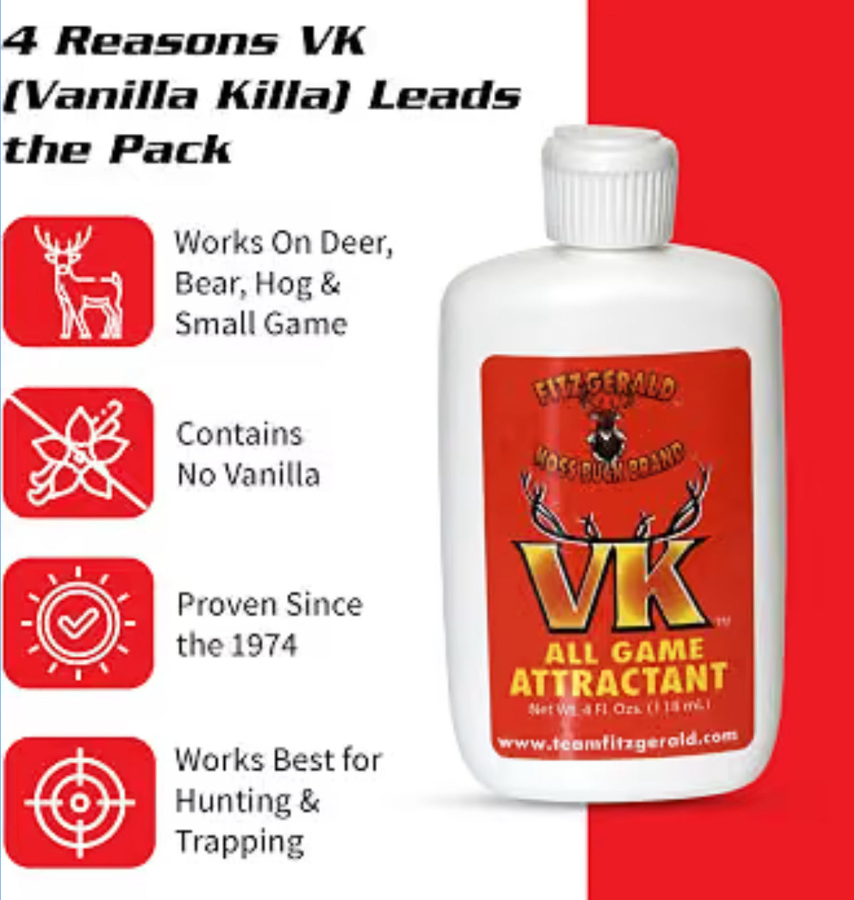 VK Vanilla Killa from the 1980’s PREMIUM All Deer, Bear, Hog Small Game HUNTING & TRAPPING Attractant BEST DEER Attractant