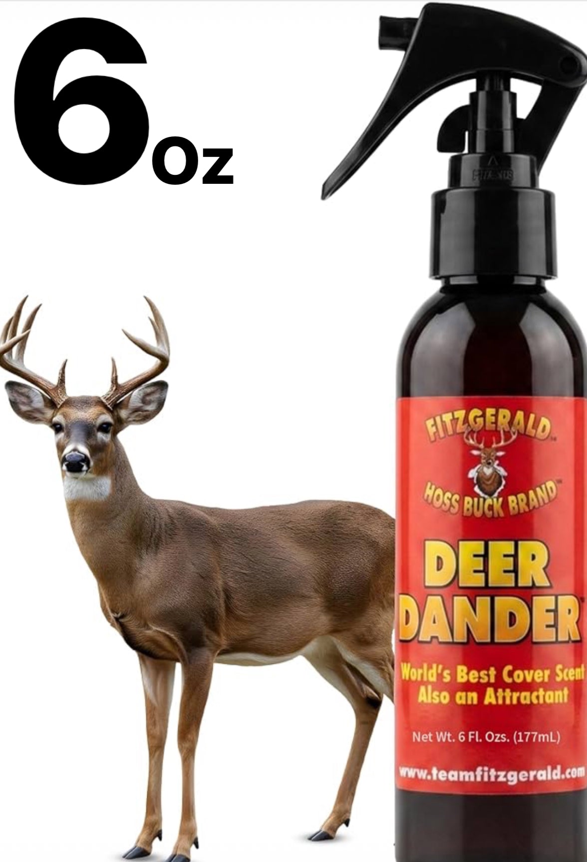 Deer Dander NO LEAK PRO STYLE 6 Ounce BEST VALUE + FREE SHIPPING!