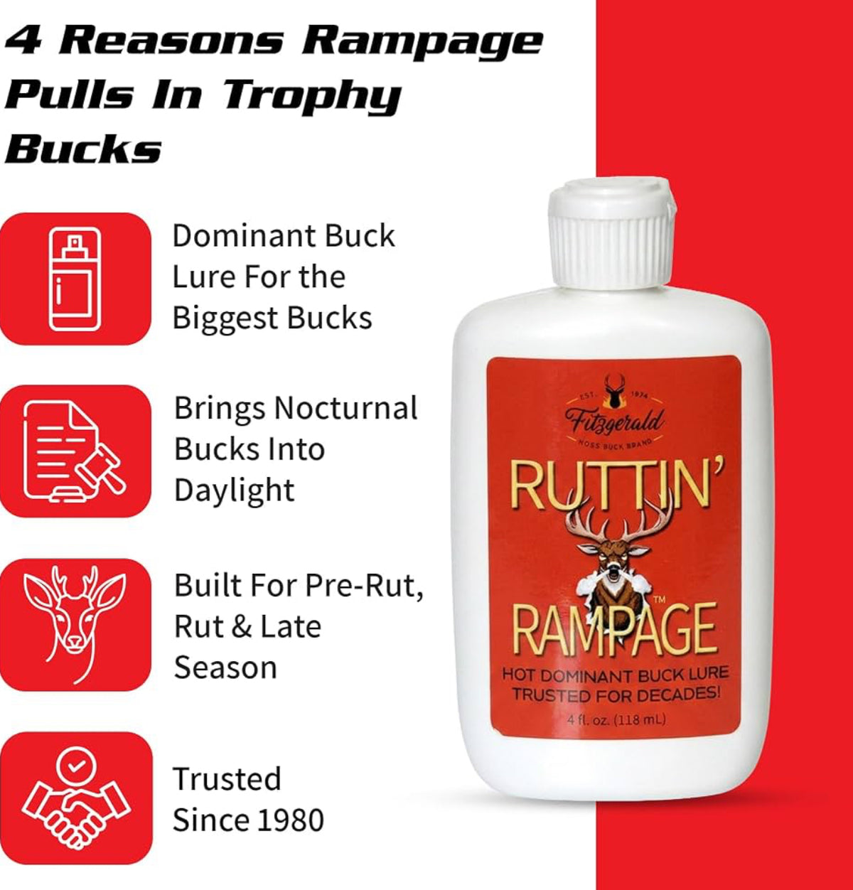 Fitzgerald Ruttin Rampage Dominant Buck Lure Since 1980